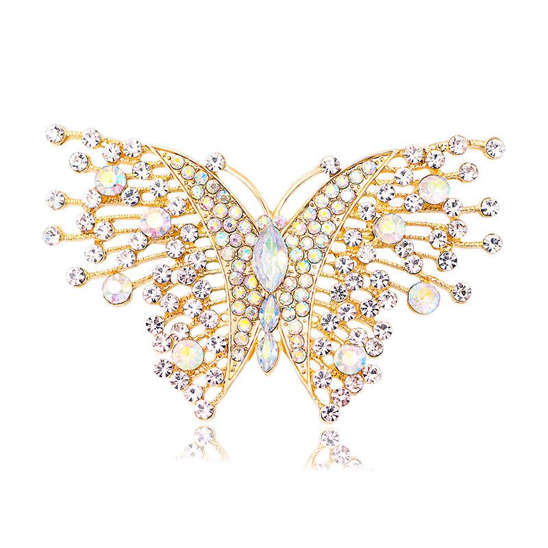 Elegant Women Girls Fashion Exquisite Crystal Butterfly Brooch Pin Classic High-end Lady Rhinestone Vintage Badges Jewelry