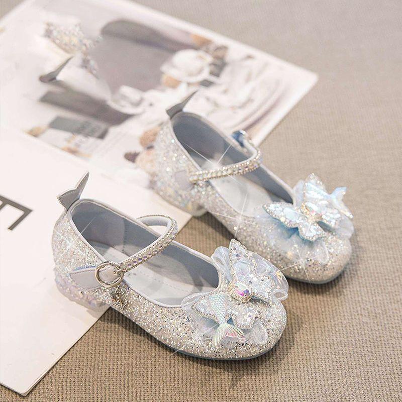 

Children s Shoes Girls Princess Shoes High Heels Single Shoes Autumn New Little Girls Performance Shoes Bowknot Dress Shoes 36Code：21.9cm синий