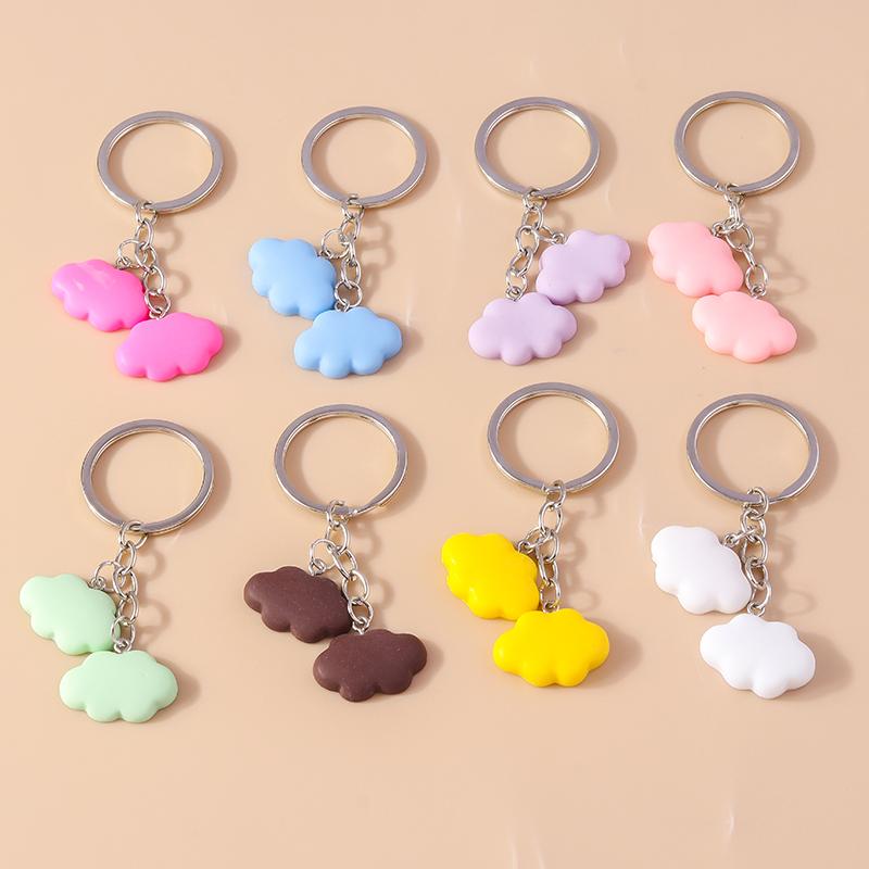 Cute Resin Canday Colors Cloud Keychain for Women Girls Rainbow Keyring Pendants Handbag Decor DIY Jewelry Accessories