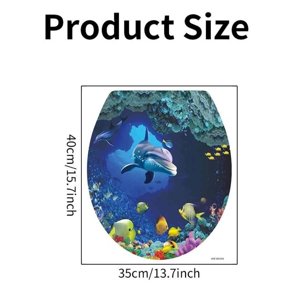 1Pc Waterproof Bathroom Decor Sticker Sea Fish Home Decor Sticker Fashion Toilet Seat Sticker