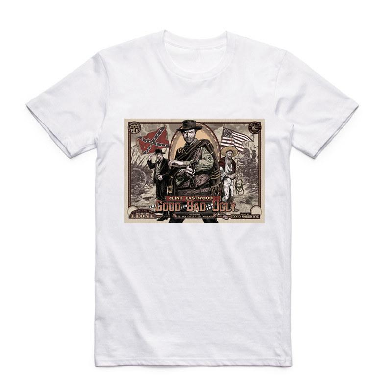 2019 S-XXX Men Print The Good,The Bad And The Ugly Classic T-shirt Short Sleeve O-Neck Summer Human's Face T Shirt Homme Tshirt