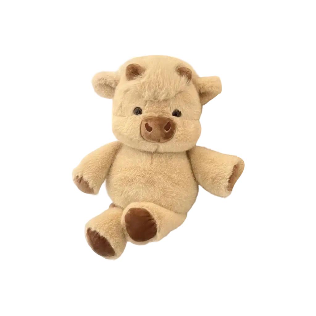 Adorable Highland Cattle Plush Toy 45cm - Huggable Running Cow Stuffed Animal Made with Premium Soft Fabric, Soothing Companion