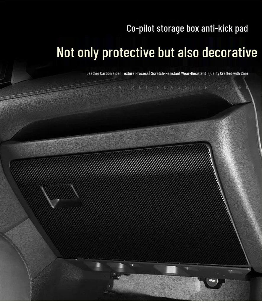 Buick E5 Door Kick Mats: Carbon Fiber Passenger Seat Protection Stickers.