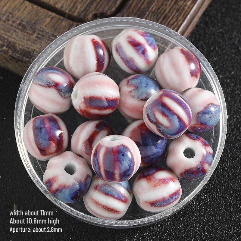 DIY Flower Glaze Watermelon Ceramic Beads – Loose Porcelain Beads for Jewelry, Clothing Accessories, Bracelet & Necklace Crafts