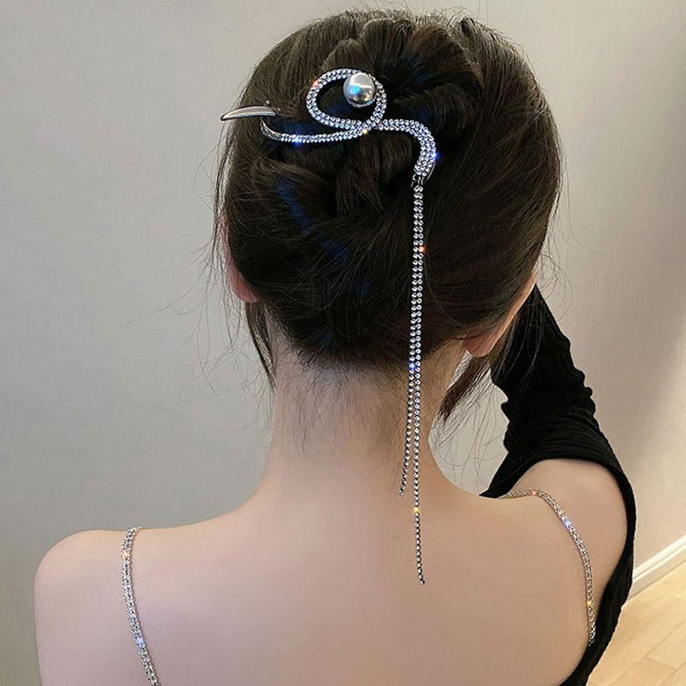 

Fashion Tassel Rhinestones Zinc Zinc Alloy Headwear Korean Style Hairpin Women Hair Clip Barrettes Headdress