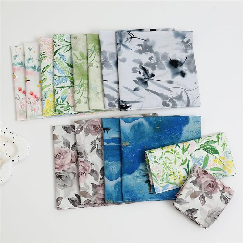 1Pc 34x34cm Women's Cotton Scarf Thin Absorbent Wipe Sweat Towel Antique Chinese Style Handkerchief