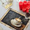 4pcs Set Coffee Cup and Blackboard Decorative Placemats 12x18 Inches, Suitable for Kitchen Dining Room Decoration, Home Dinner Table Decor, Party