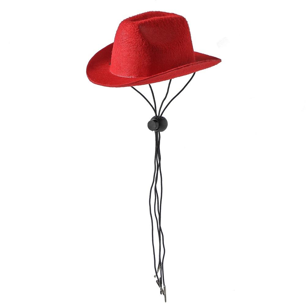 

Solid Puppy Dog Cowboy Hat Western Cowboy Style Pet Hats for Small Medium Dogs Yorkshire Chihuahua Cat Caps mascotas Accessories S-13.5x11.5x4cm красный