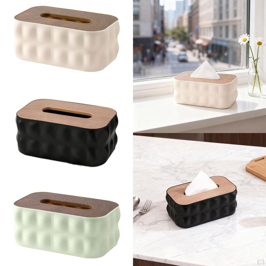 Facial Tissue Box Cover Napkin Paper Holder Case Modern Decoration Organizer Rectangular for