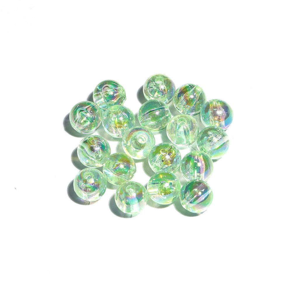 7.5mm Electroplated AB Acrylic Round Beads for DIY Jewelry Making