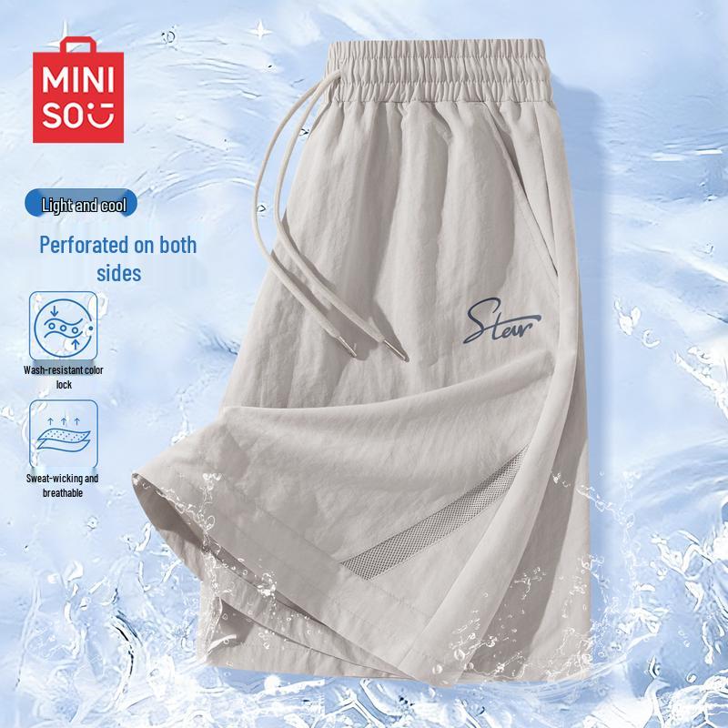 

MINISO Men s Quick-Dry Ice Silk Summer Shorts L