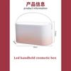 Hot Selling USB Charging Magnifying Fold Storage Box Makeup Mirror Desktop 3 Mode Fill Lighting Up Mirror with Led Light