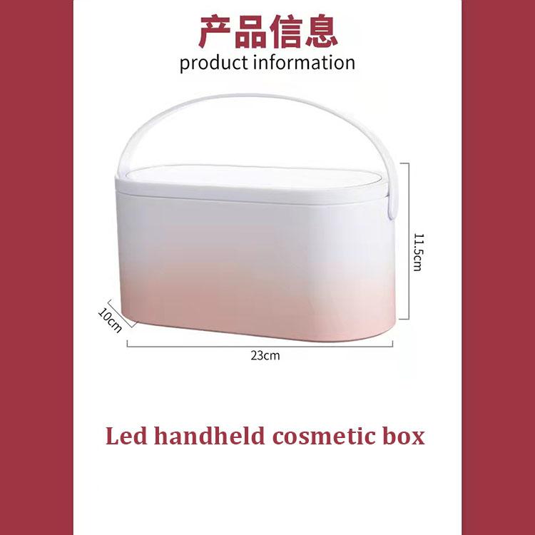 Hot Selling USB Charging Magnifying Fold Storage Box Makeup Mirror Desktop 3 Mode Fill Lighting Up Mirror with Led Light