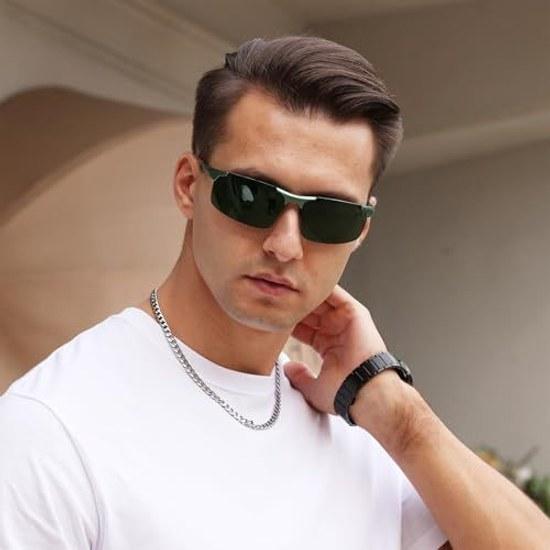 DUCO Sunglasses Men Large Size Polarized Sports UV400 Designed Faces High-Quality Carbon Fiber Material Ultra-Lightweight Driving Biking Fishing Golf