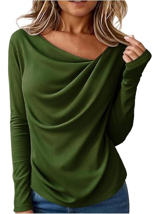2026 European Solid Color Long Sleeve Women's Autumn Winter Top