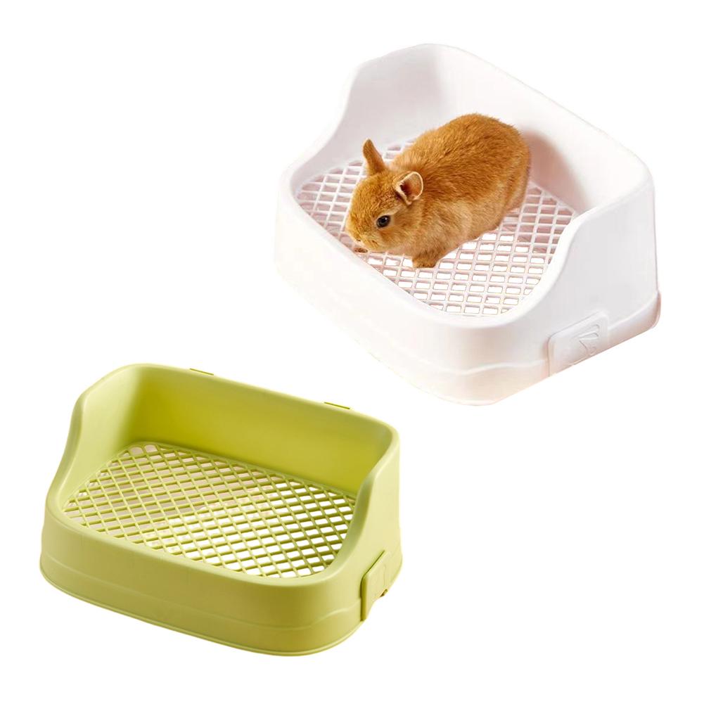 Guinea Pig Litter Pan Plastic Small Animals Round Corner Tray Toilet Potty Trainer For Hamsters Ferret Small Animals
