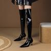 Patent Leather Sexy Over-the-Knee Boots Autumn and Winter Fashion Versatile Skinny Zipper Women's Boots High Heel Elastic Boots
