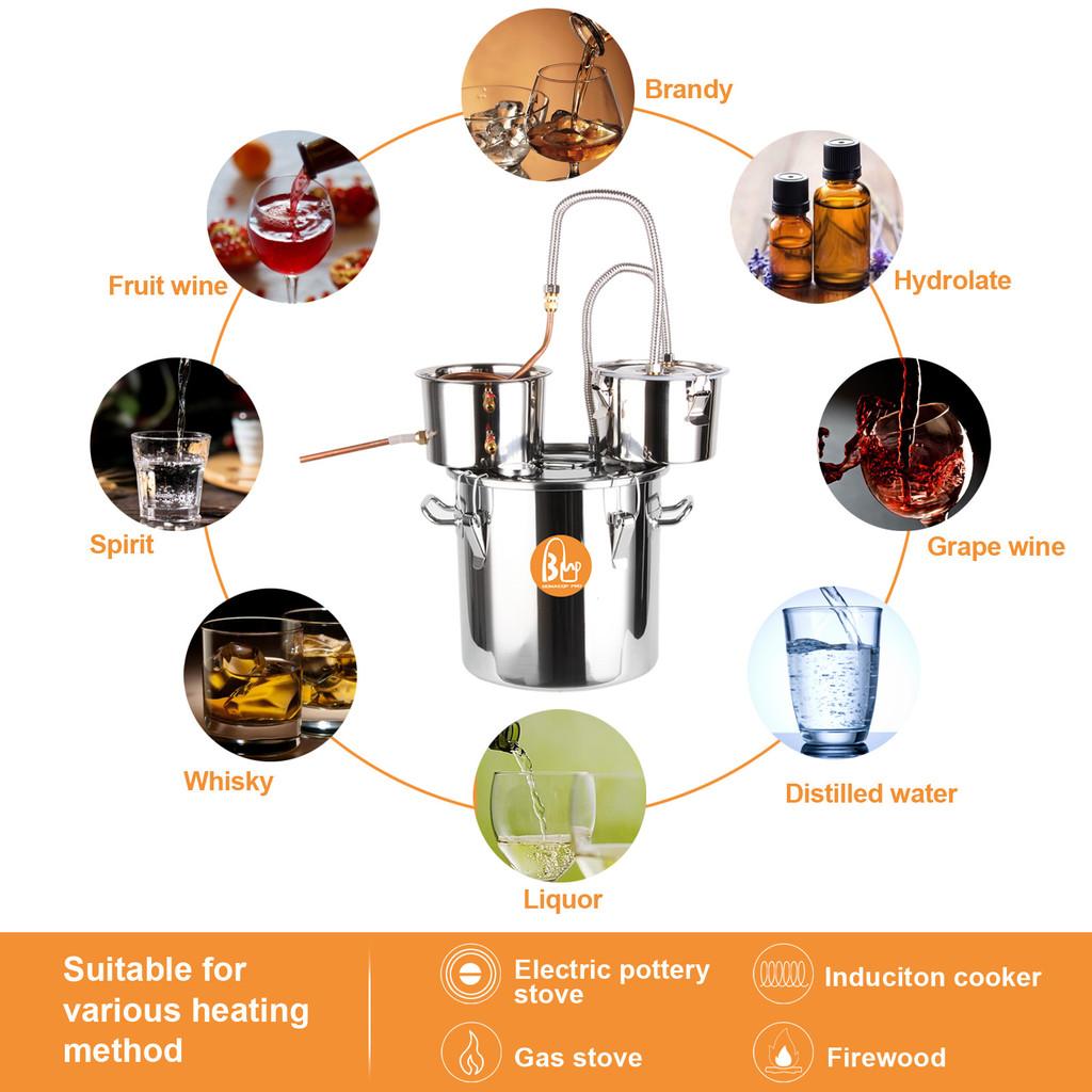Stainless Steel Brewing Barrel Large Capacity DIY Alcohol Distiller Household Brewing Distillation Equipment