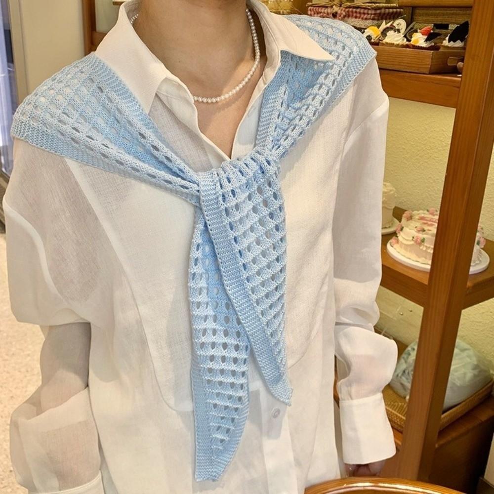 Cape Fake Collar White Hip Scarf Elegant Knitted Shawl  Daily