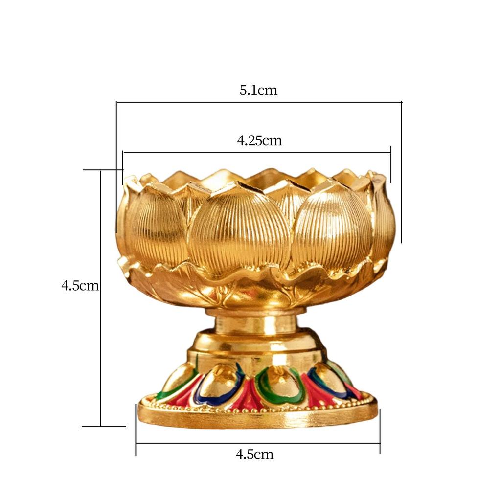Alloy Tealight Candle Holder Cup Table Centerpiece Delicate Lotus Shape Ghee Candlestick for