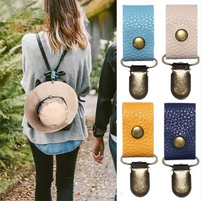 1Pc/4Pcs Faux Leather Hat Clip Lightweight Outdoor Hat Clip Easy To Use Hiking Camping Sun Hat Clamp Travel Accessory