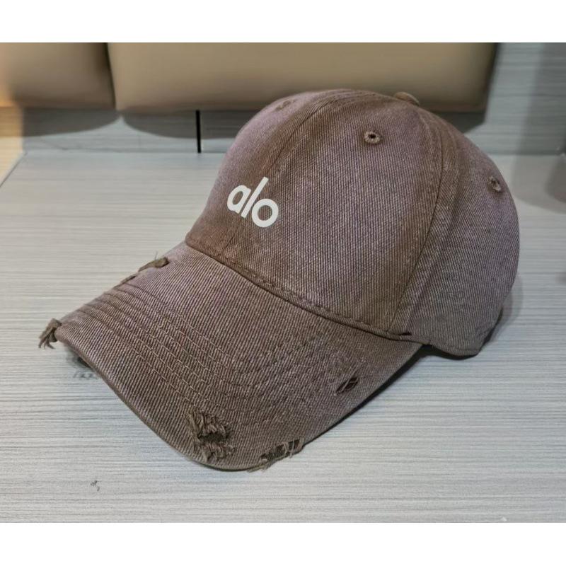 WEN-july Alo Letter Baseballpet Geborduurde Baseballpet Mannen En Vrouwen Lente En Zomer Pet Met Brede Rand Die Klein Gezicht Laat Zien Adjustable donkerbruine kleur