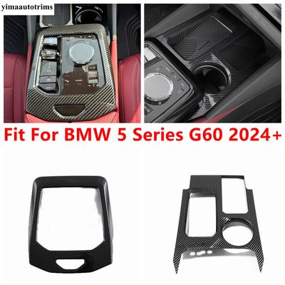 Panel panelu zmiany biegów konsoli środkowej Rama uchwytu na kubek Dekoracyjne naklejki Pokrywa Wykończenie Akcesoria Do BMW Serii 5 G60 2024 2025