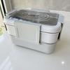 Stainless Steel Double-Layer Insulated Lunch Box, Large Capacity Compartmentalized Bento Box for Students & Office Workers