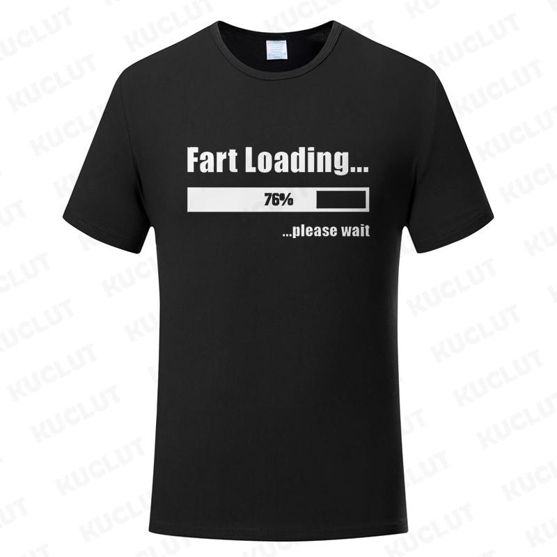 Huge Fart Loading T-shirt for Men Funny Humor Tee Joke Gag Shirt Dad Husband Gifts Guys Clothes Short Sleeve Fashion Casual Tops