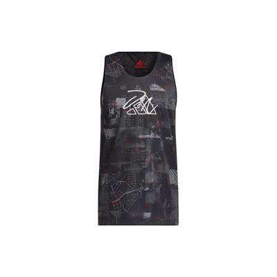 Geometric Pattern Logo Print Straight-Leg Sports Tank Top Men Tops Black HE6377