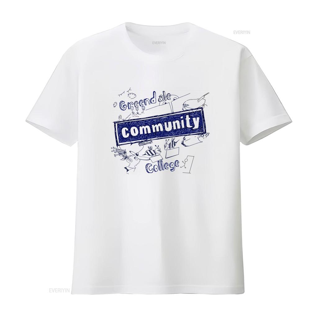 Greendale Community College Print T Shirt for Adults vintage Washed Stretched Stylish fashion Slightly Comfortable Breathable