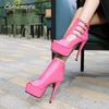 High Heels for Ladies Pu Leather Platform Sandals Peep Toe Sexy Tacones Women's Shoes Buckle Straps Sandalias De Mujer Size35-46