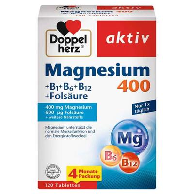 Hořčík 400+B1+B6+B12 Kyselina listová, 120 tbl