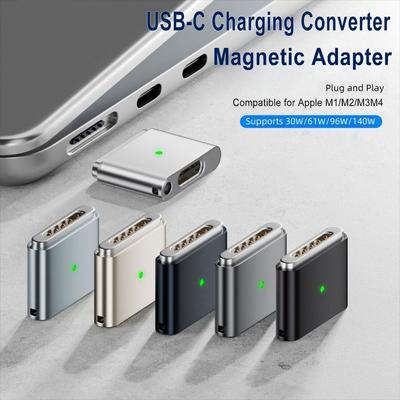 PD 100W USB Type-C Converter Indicator Light Aluminum Alloy Laptop Connector Quick Charge for MacBook Air/Pro 13 14 15 16