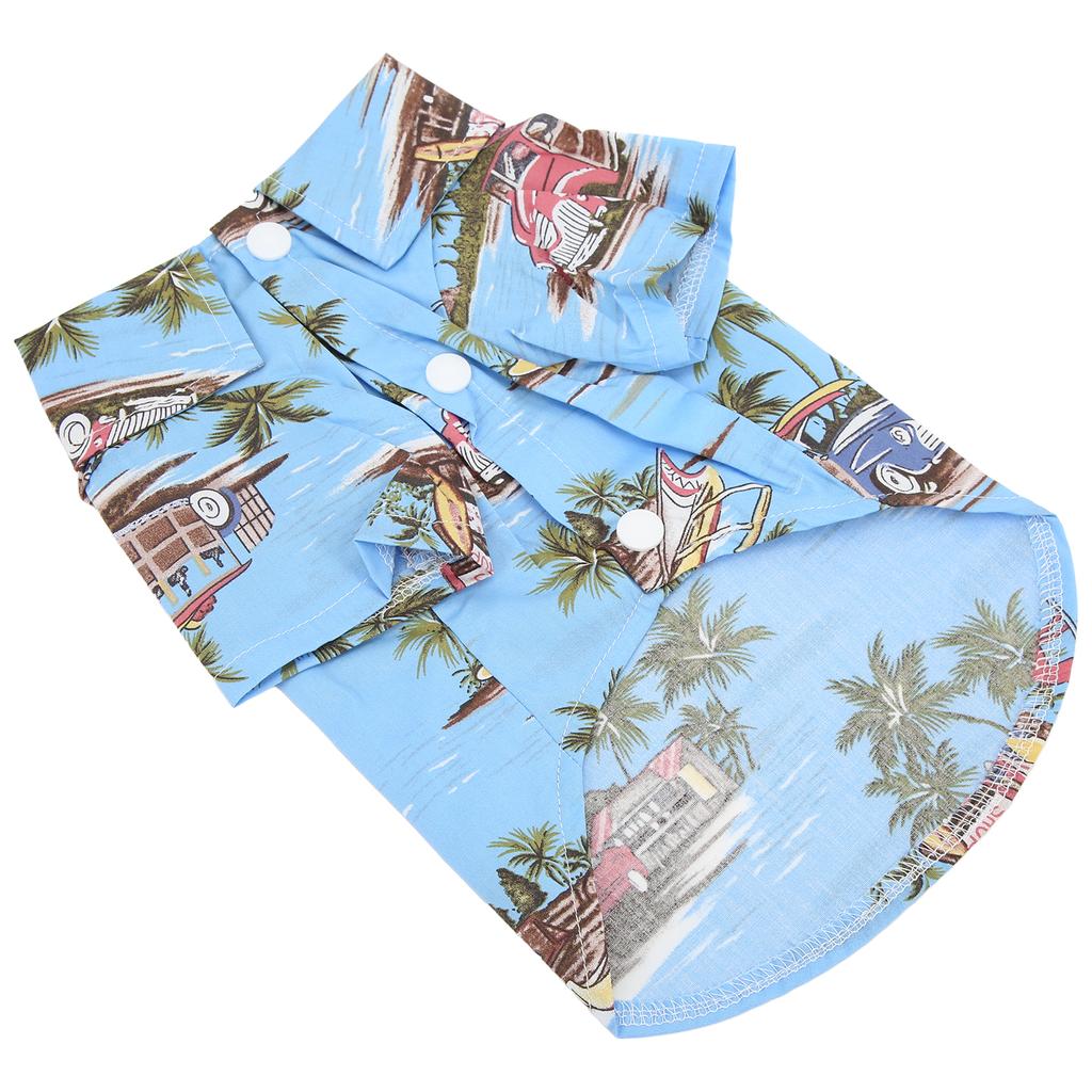 Pet Hawaiian Shirt Cool Breathable Hawaiian Beach Print Dog Summer Camp T Shirt for Dogs and Cats