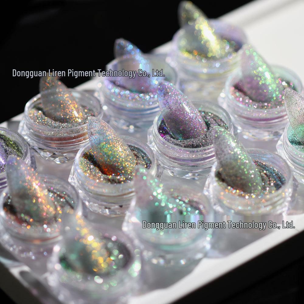 Iridescent Opal & Crushed Diamond Nail Art Reflective Glitter Powder