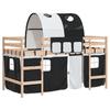 VidaXL Lit Mezzanine Enfants et Tunnel, Lit Surélevé pour Enfants avec Échelle, Meuble de Rangement Chambre, Moderne, Blanc 3206982