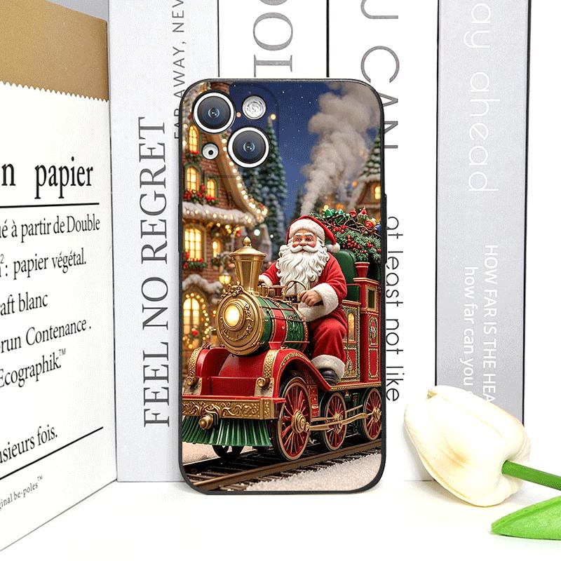 Cartoon Christmas-themed Santa Claus Phone Case for IPhone 16 12 11 14 13 15 Pro Max Mini X XS MAX XR SE2 7 8 14 Plus Soft Cover