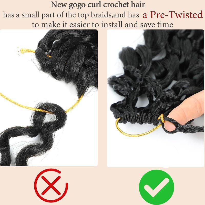 10”Gogo Curl Crochet Hair Short Curly Crochet Hair for Women Pre Looped Ocean Wave Crochet Hair Water Wave Crochet Braiding Hair