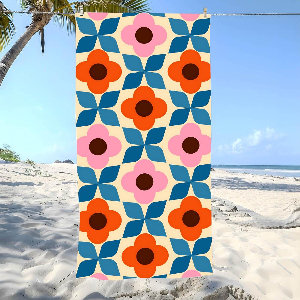 Quatrefoil Pattern Towel Beach Towel Oversized Super Absorbent Soft Swim Beachtowels For Men, Women