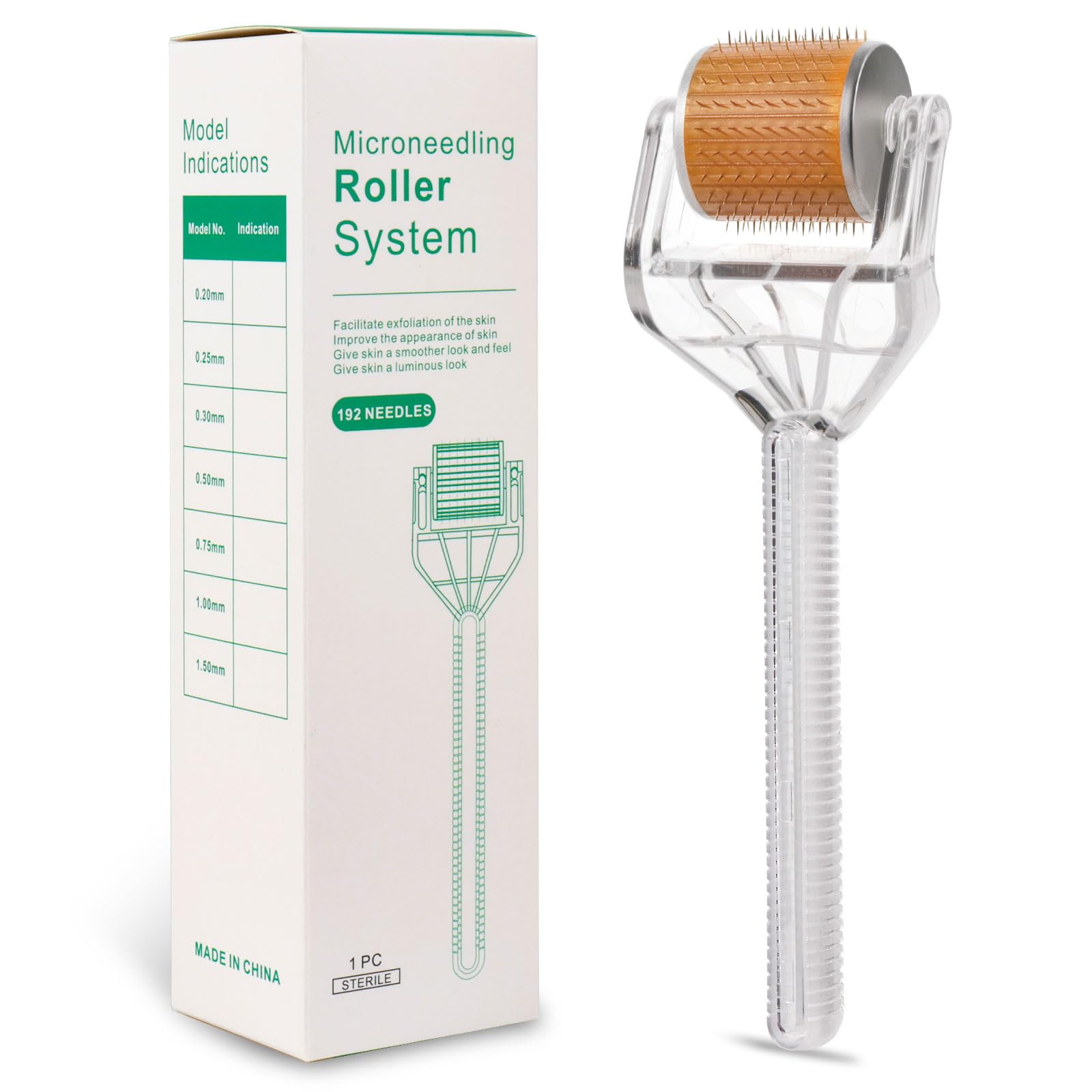 SrDiot Derma Roller, Microneedle Roller, Facial Roller, for Beautiful Skin, Pore Care, Face Care, Unisex (0.25mm)