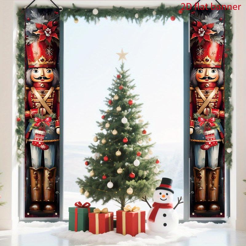 2pcs Christmas & Chinese New Year Nutcracker Calligraphy Double-Sided Door Couplet