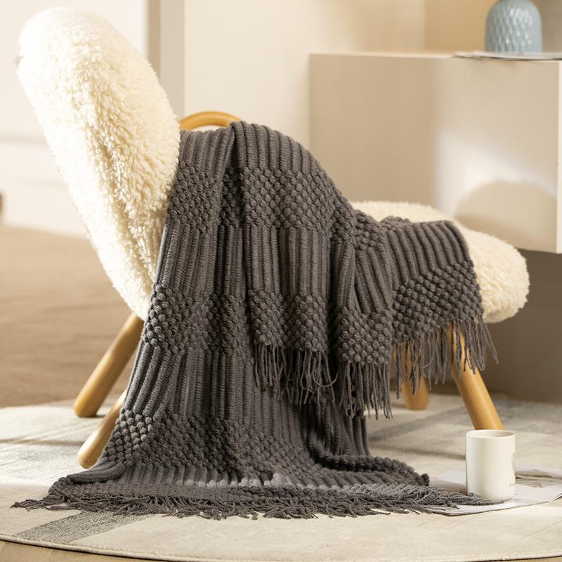 Elegant Sofa Throw Blanket - Pure Color, Air Conditioning, Office Nap, Decorative, Autumn/Winter Luxury Style Blanket