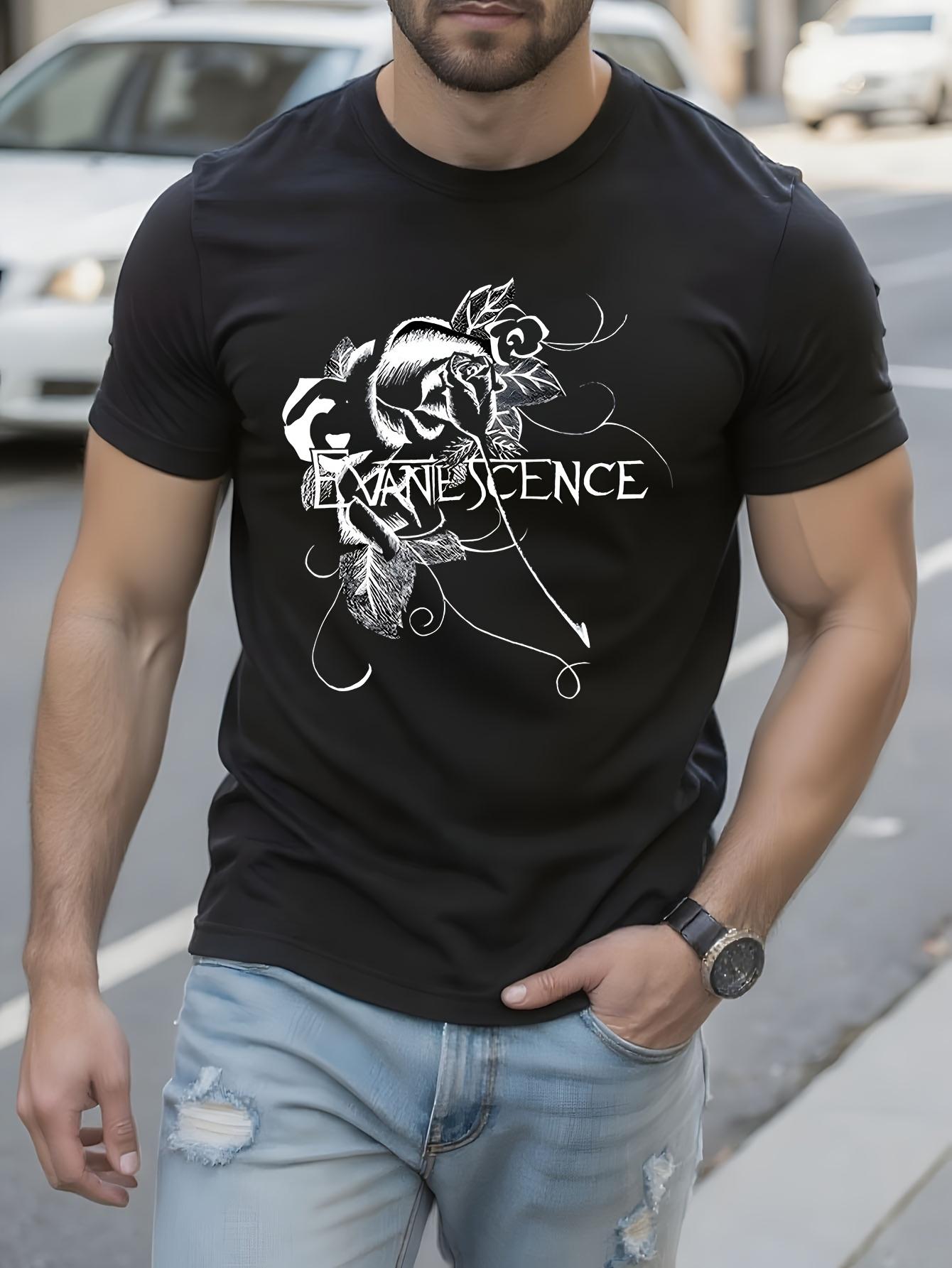 Black Short-Sleeve Cotton Tshirt Featuring The Evanescenc... S