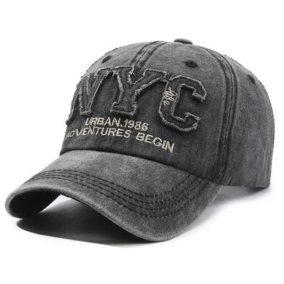 Letter Embroidery Washed Vintage Duckbill Cap NYC Women's Baseball Cap Washed Duckbill Cap
