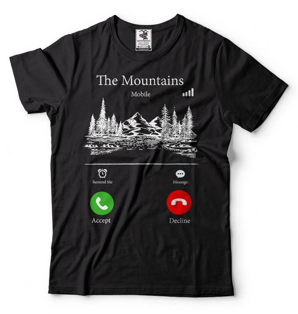 The Mountains Are Calling Funny Hiking Tshirt Camping shirt Hiking Tshirt M