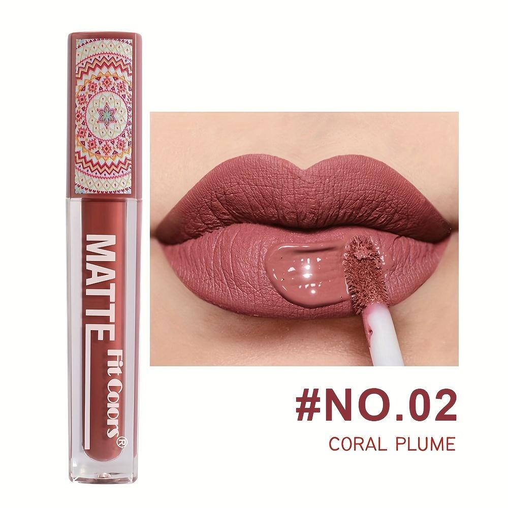 6 Farben Wasserdichter flüssiger Lippenstift, matt, samtig, Ton-Textur, Lipgloss, Bohemian-Stil, Erdbraun, langanhaltendes Antihaft-Cup-Makeup