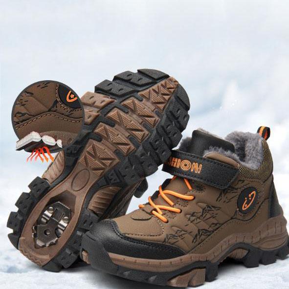 Winter Children Shoes Short Boy Boots Fashion Outdoor Non slip Plush Sneaker Kids Boy Snow Boots Sports Hiking Cotton Shoes