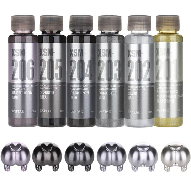 

DSPIAE XSM Model Hobby DIY Airbrush Paint Set 50ML Metallic Water-Based Pigments Pre-Mixed for Assembly Spraying Model DIY