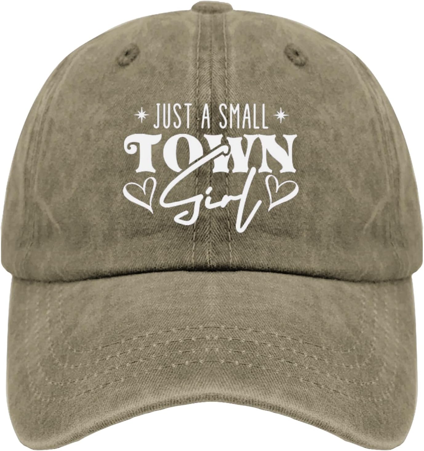 Just A Small Town Girl Baseball Cap Distressed Washed Polyester Casual Sun Hat for Adult One Size